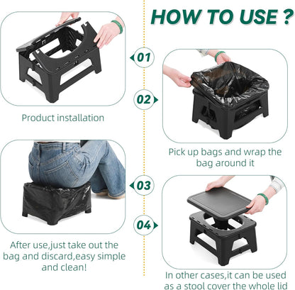 In-car Portable Toilet Collapsible Potty, Emergency Toilet, Temporary Potty For Outdoor Camping, Road Trips, Traffic Jams, Boating And Fishing