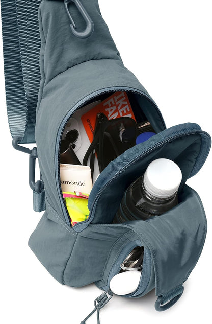 ODODOS Daily Sling Bag with Adjustable Straps Crossbody Chest Bag Lightweight Small Backpack for Casual Traveling Hiking