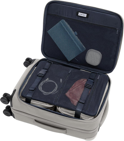 Away Softside Carry-On Suitcase, 22 Inch Lightweight, Expandable High-Strength Nylon Luggage With Spinner Wheels, Meets Requirements for Most Major Airlines, Cloud Gray