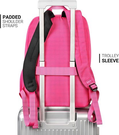 ZORFIN 26L Backpack for College, and Travel: Water Resistant Bookbag - Hotpink