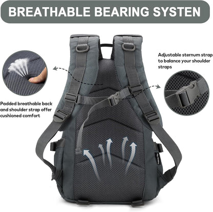 25L Hiking Backpack Small Tactical Backpack Daypack Camping Trekking Hunting Molle Pack for Men Women, Grey