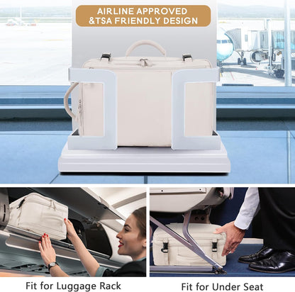 Beraliy Travel Backpack Airline Approved, Carry on Backpack, 16 Laptop Backpack, Waterproof Weekender Bag, Casual Daypack, Hiking Backpack, Beige