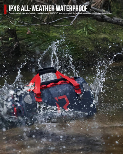 IRON JIA'S Motorcycle Dry Bag - Waterproof Duffle & Luggage Tail Bag Saddle Bags with Roll Top Closure, Shoulder Straps, Inner Pocket and Mesh Pocket (Navy Blue, 50L)