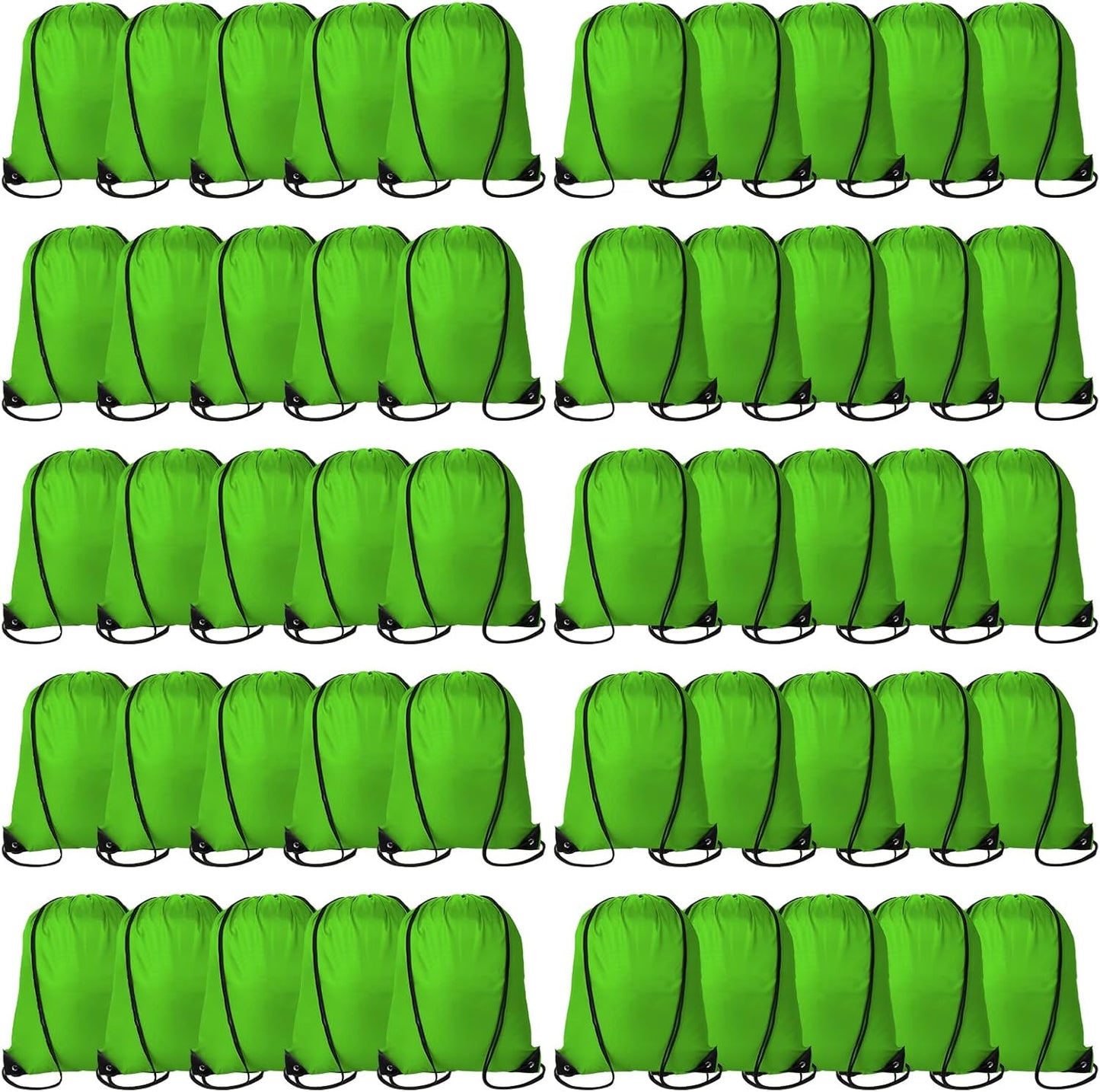 60 Pieces Drawstring Backpack Bags Sports Sackpack Bulk Cinch Gym Bag for Women Men Outdoor Sports Backpack for St. Patrick's Day Gift (Green)
