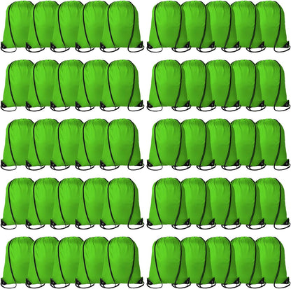 60 Pieces Drawstring Backpack Bags Sports Sackpack Bulk Cinch Gym Bag for Women Men Outdoor Sports Backpack for St. Patrick's Day Gift (Green)