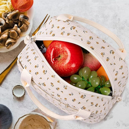 Bluboon Lunch Bag for Women Men Cute Corduroy Lunch Tote Bags Reusable - Image 7