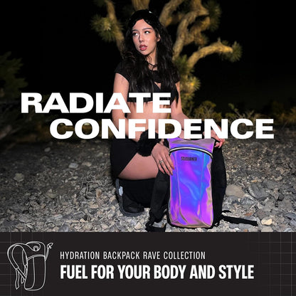 Sojourner Rave Hydration Pack - Hydration Backpack - Hydropack with 2L Bladder - Water Backpack for Festivals, Hiking, Running, Biking and More