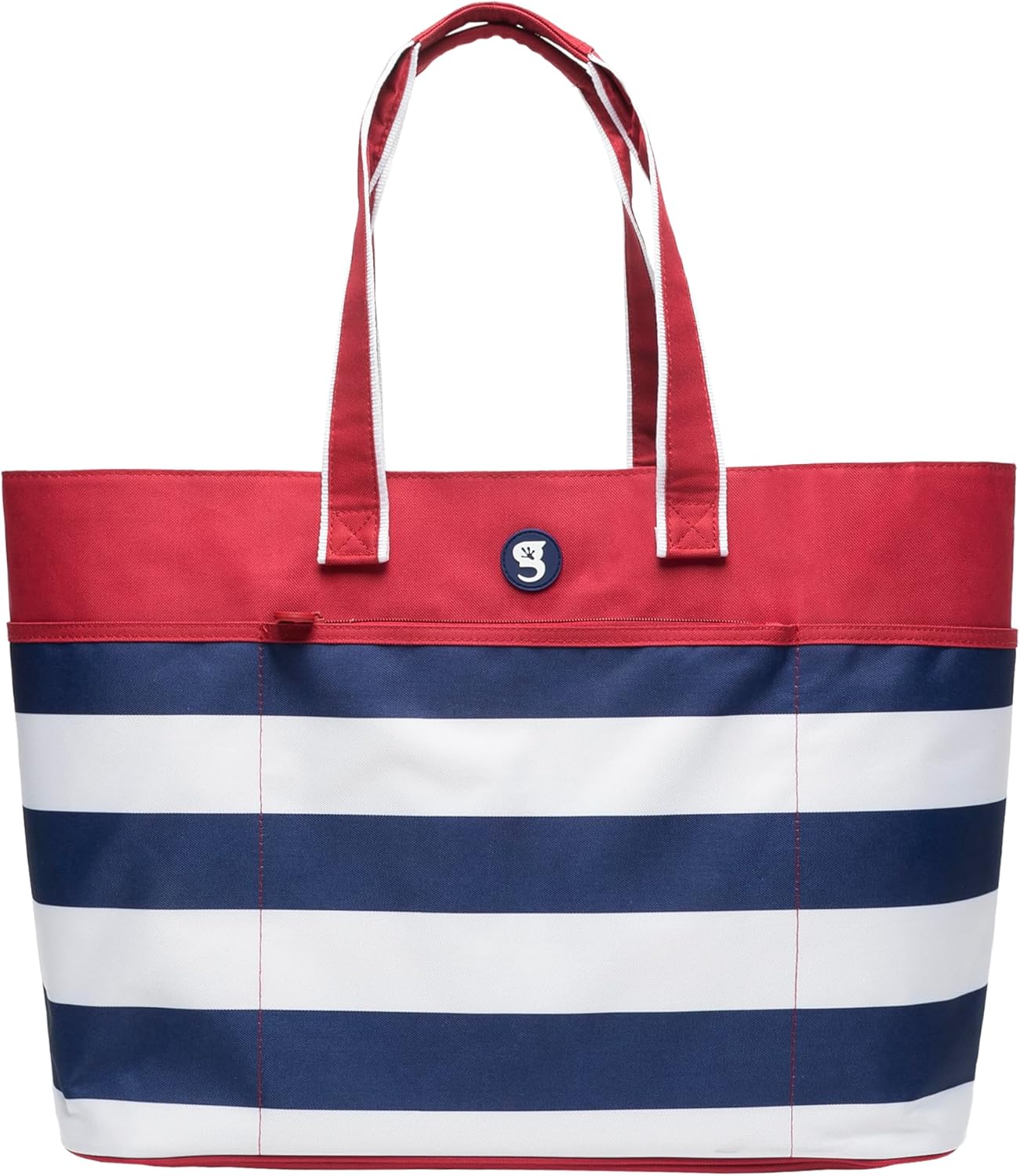 geckobrands Oversized Beach Tote – Large and Stylish Beach Bag with 4 Exterior Pockets and Zippered Internal Compartment