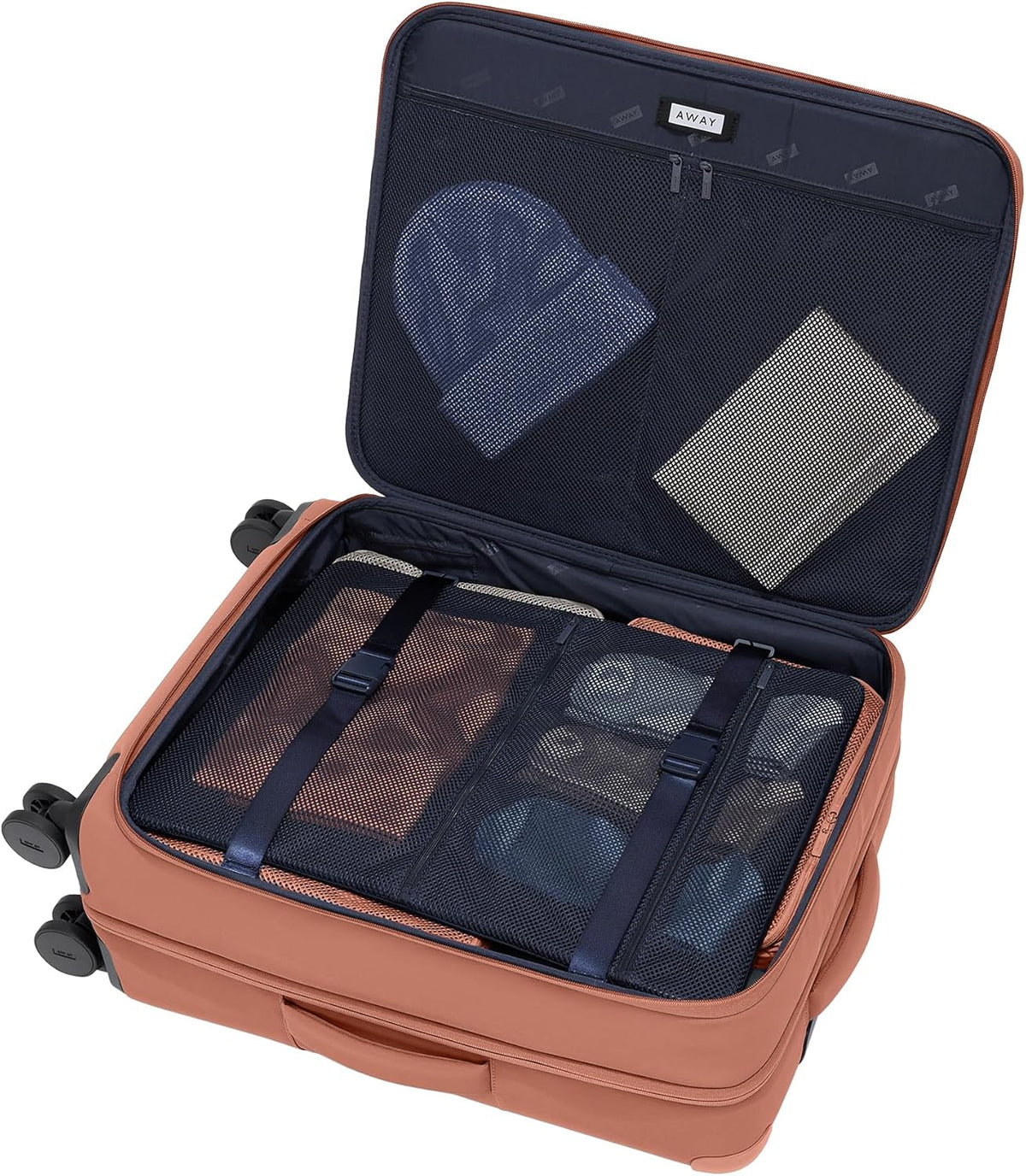 Away Softside Medium Checked Suitcase, 26 Inch Lightweight, Expandable Luggage For Men & Women, Durable Nylon Exterior, TSA Approved Lock, Ideal For Trips 1-2 Weeks, Clay Pink