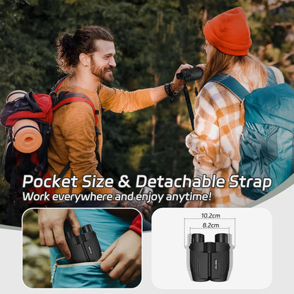 20X25 Small Binoculars for Adults and Kids, Large Eyepiece Binoculars for Bird Watching Easy Focus, Pocket High Powered Opera Glasses for Concert, Cruise Ship, Travel Must Have