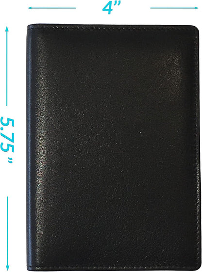 Personalized Monogrammed Black Leather RFID Passport Wallet