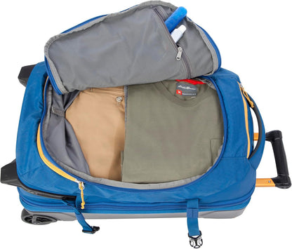 Eddie Bauer Expedition Rolling Duffel Bag with Wheels | Travel | Carry-On | Luggage | Rugged | Durable - True Blue, 22"