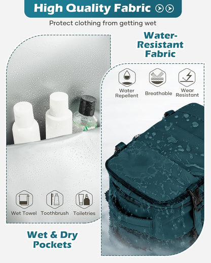 Vacuum Backpack Travel Laptop Backpacks For Women Men Carry On Backpack With Vacuum Compression Bags Seal Packing Personal Item Travel Bag Vacpack Backpacks Without Pump Peacock Blue