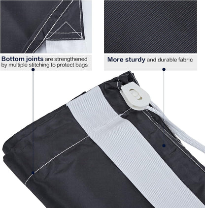 HOMEST 2 Pack XL Wash Me Travel Laundry Bag with Strap, Dirty Garments Organizer, Large Enough to Hold 4 Loads of Clothes, Easy Fit a Hamper or Clothing Basket, Black and Red