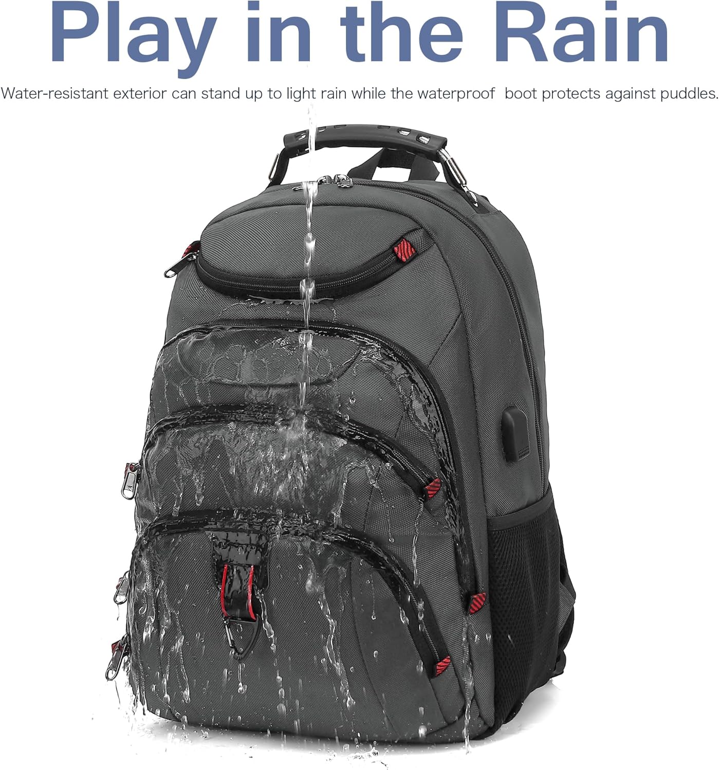 Boavan Laptop Backpack for men, 15.6 inch Laptop Bag with USB Port, Waterproof Travel Work Backpack Purse, Anti-Theft Teacher Nurse Doctor Casual Bookbags Office Business backpack，Grey