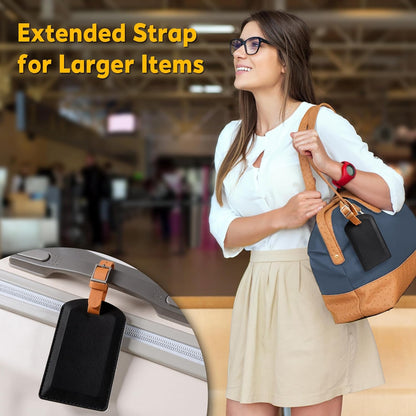 3 Pack Luggage Tags for Suitcases, TSA Approved Bag Tags, Baggage Tags with Privacy Protection, Travel Essentials Luggage Accessories, Black & Brown