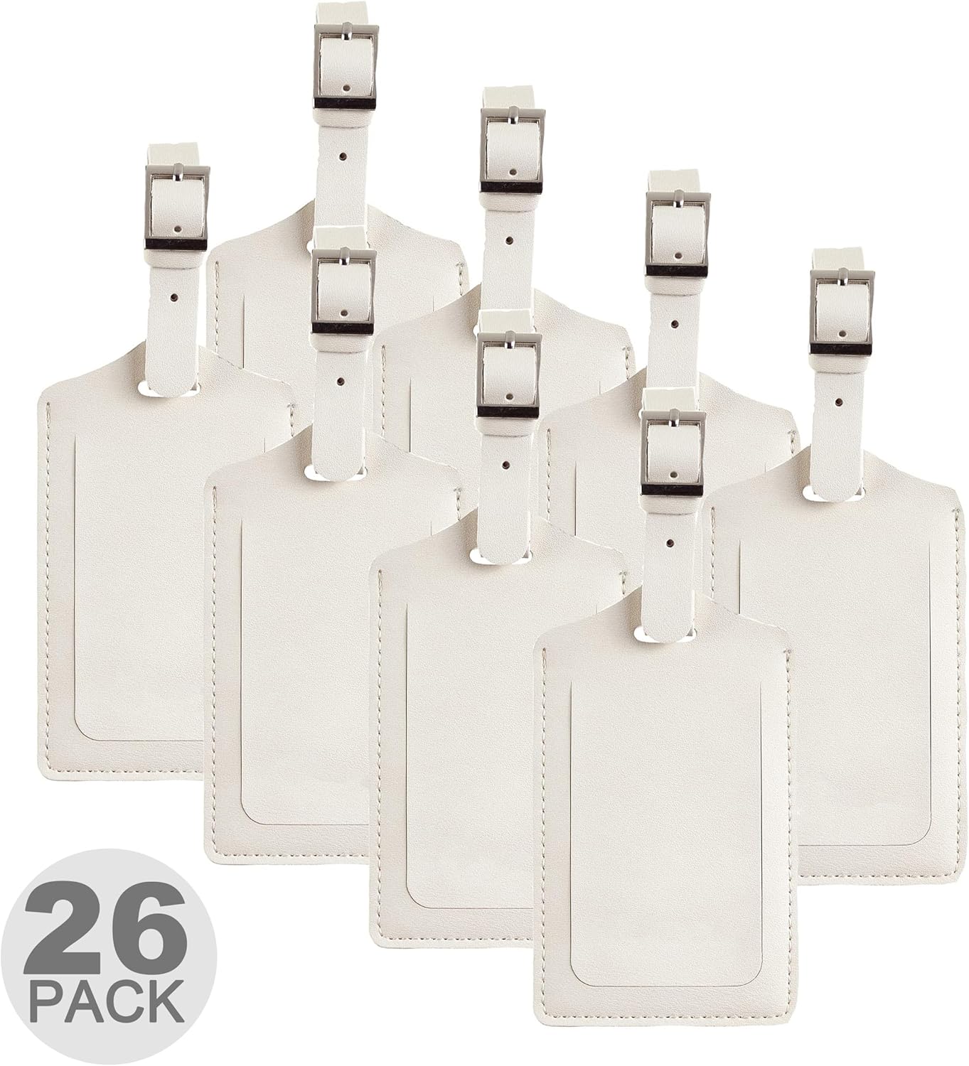 8 Pack Leather Luggage Travel Bag Tags by Travelambo