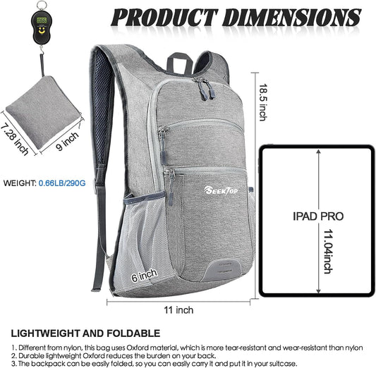 Seektop 20L Hiking Backpack Ultra Lightweight Waterproof Travel Backpack Packable Small Outdoor Bag Foldable Day Pack for Women Men