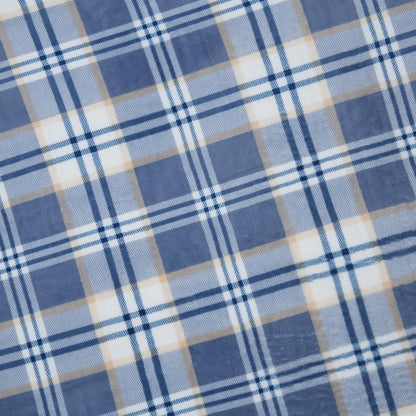 PU MEI Sherpa Blanket Twin Plaid Thick Bed Blanket, 60”*80” Super Soft Flannel Fuzzy Fleece Reversible Velvet Plush Warm Blanket for Couch (Blue White Check)
