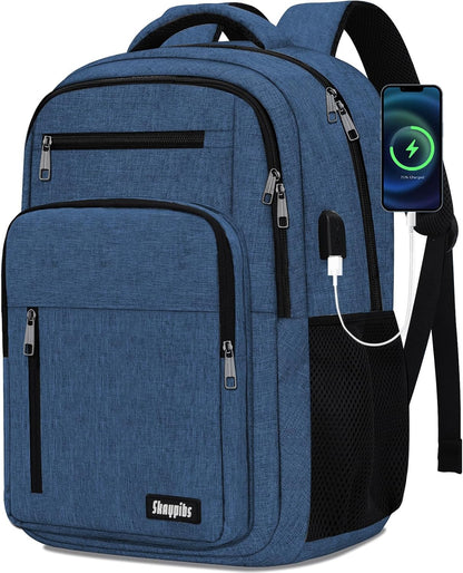 Black Backpack for Men Women, School Backpack for Boys Girls Teens, 15.6 Inch Laptop Backpacks with USB Port, Water Resistent Book bag, Work College Bookbag, back pack, Mochila para hombre