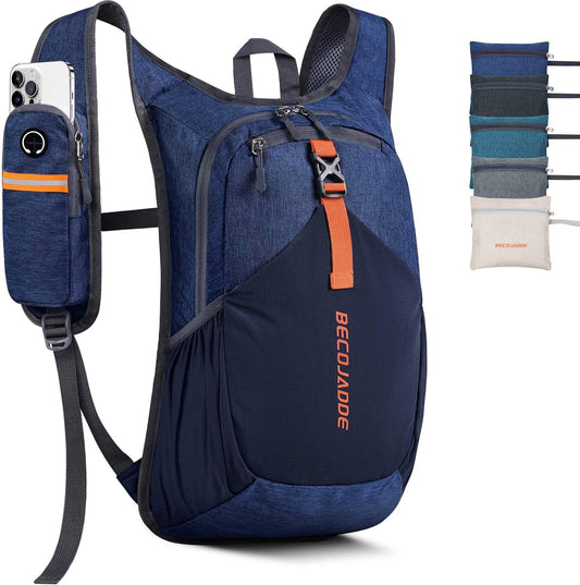 15L Small Hiking Backpack for Men Women Foldable Packable Back Pack Ultralight Hiking Daypack for Travel Camping Outdoor, Navy Blue