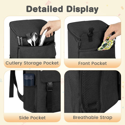 Backpack Cooler, 30 Cans Insulated Lunch Backpack for Men & Women, Portable Leak Proof Cooler Bag for Work Office Picnic Beach Hiking Camping Travel
