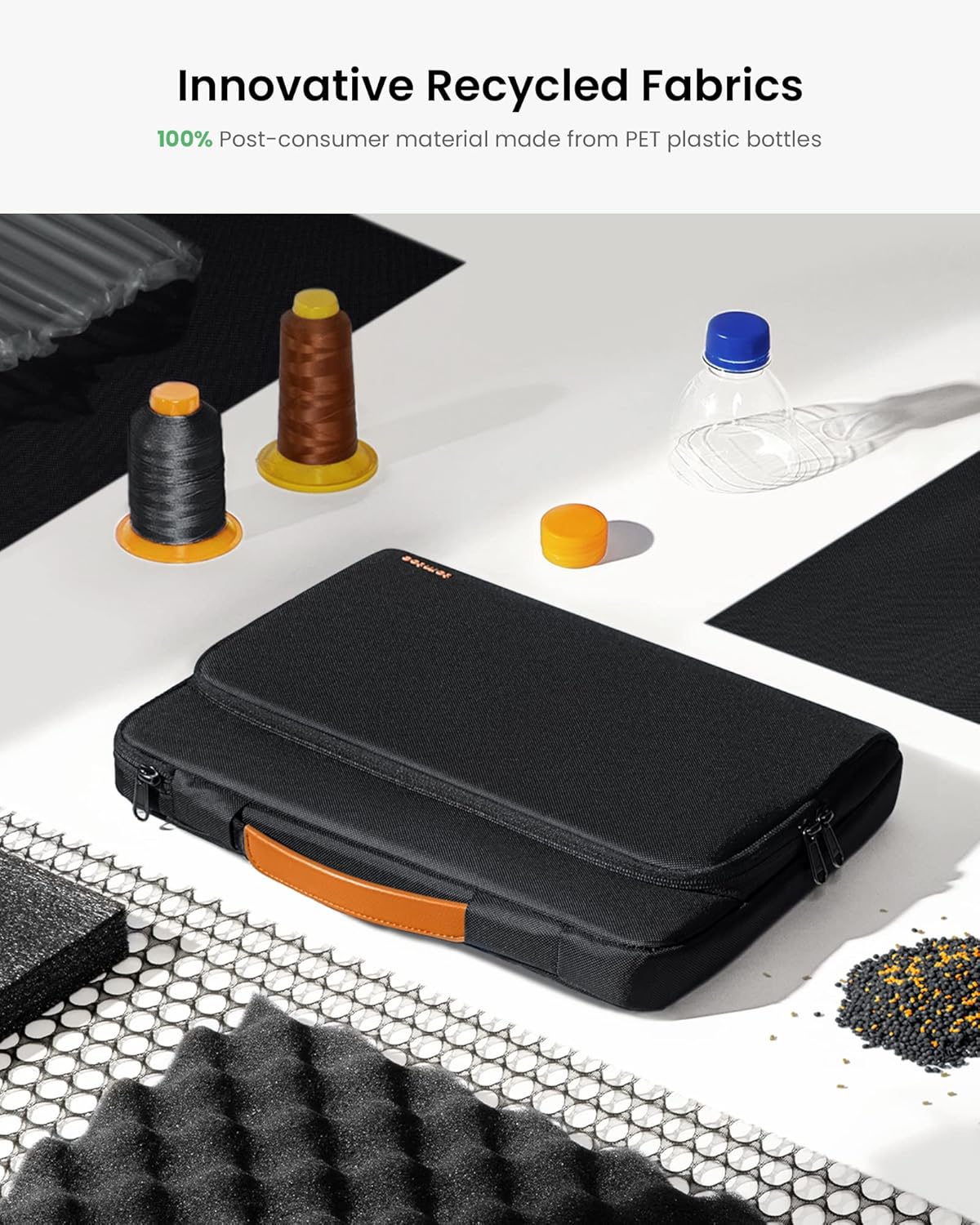 tomtoc 360° Protective Laptop Sleeve for 13.5-14.4 Inch Surface Laptop 6/5/Studio 2/1, Surface Book, Water-Resistant Shockproof Carrying Case Bag for Acer Aspire/Swift, ASUS Vivobook/Zenbook 14, Black