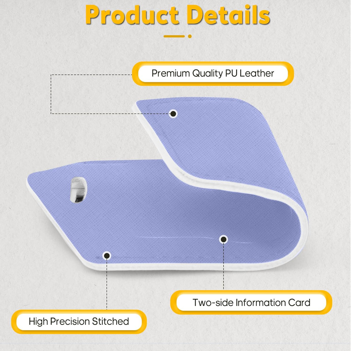 Travelambo Luggage Tags for Suitcases Faux Leather Privacy Protection 2 Pack Bag Tags Travel Accessories Essential, Cross Purple