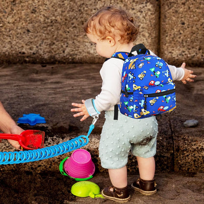 Accmor Toddler Backpack with Leash, Cute Kids Backpacks with Anti Lost Wrist Link, Mini Baby Backpack Leash Walking Harness for Outdoor Travel, Small Excavator Backpack Tether Protector for Boys