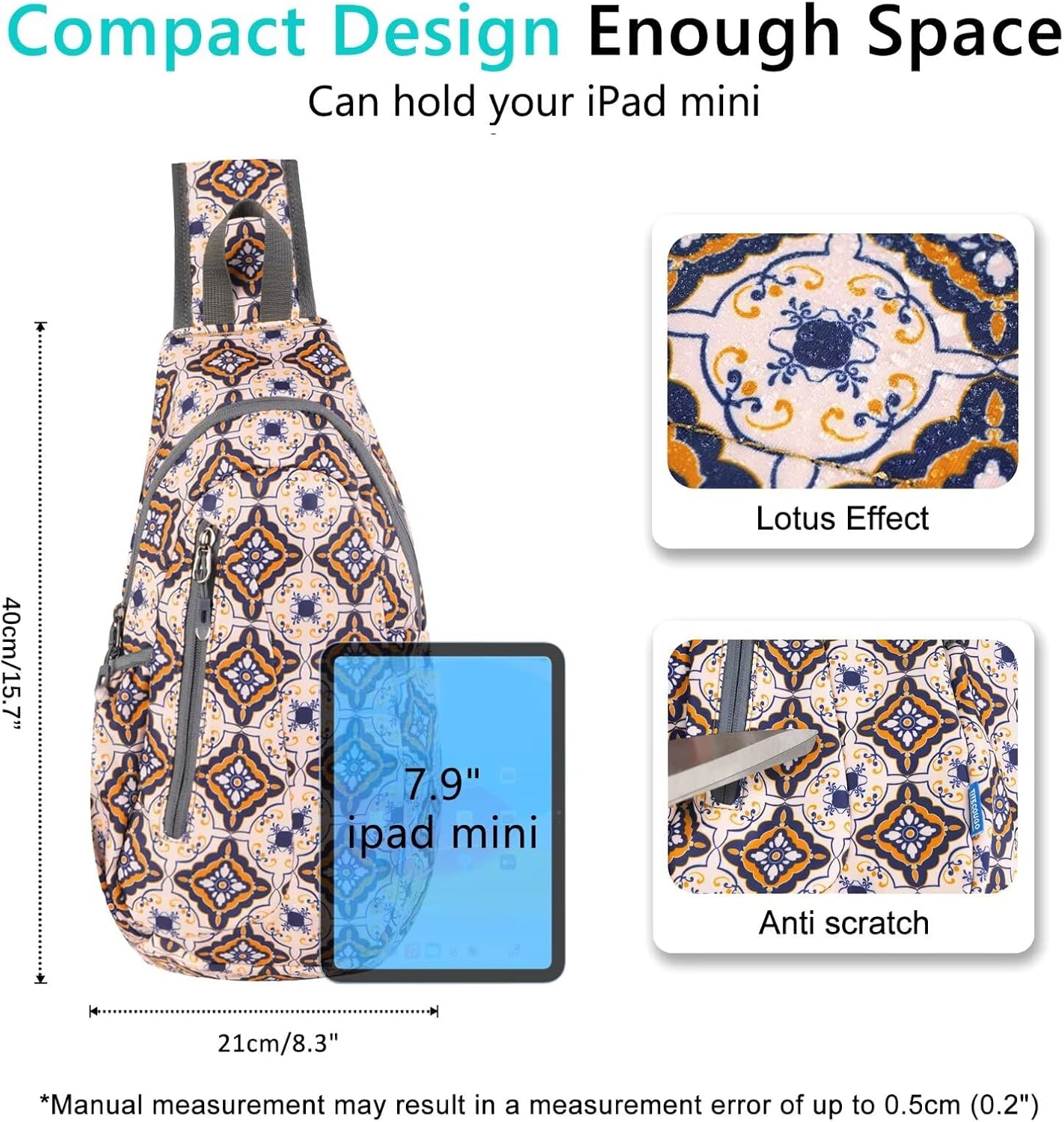 TITECOUGO Small Sling Bag, Lightweight Crossbody Backpack for Men Women, Shoulder Bag for Sports and Outdoor