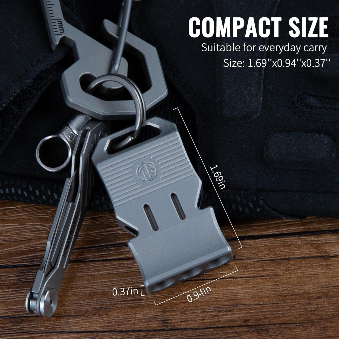 TACRAY Titanium Emergency Survival Whistle, Portable Necklace Whistle, Loud Whistle up to 120~130db, Good for Life Saving, Hiking, Camping, and Pet Training