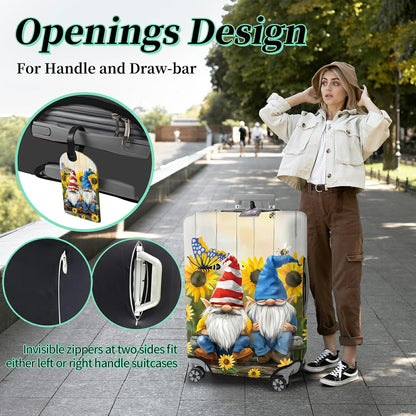 Luggage Cover Plus - Suitcase Protector with Concealed Zipper, Washable Elastic Cloth, Dustproof, Anti-Scratch for 26-28 inch Luggage (L)