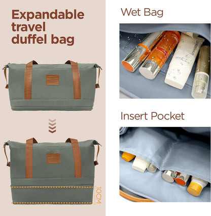 SHOWKOO Carry On Luggage Hardshell Lightweight Luggage Set, Suitcase with Double Spinner Wheels Tsa Lock White 3 piece set Green (DB/TB/20in)