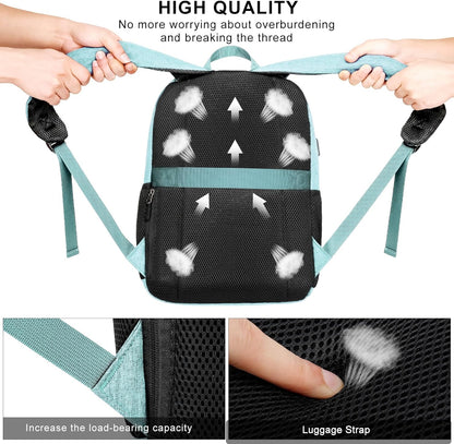 School Backpack for Teen Girls and Boys, Bookbag for College with USB Charging Port, 15.6 Inch Laptop Bag Middle School Back Pack, Teal