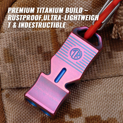 TACRAY Titanium Emergency Survival Whistle, Portable Necklace Whistle, Loud Whistle up to 120~130db, Good for Life Saving, Hiking, Camping, and Pet Training
