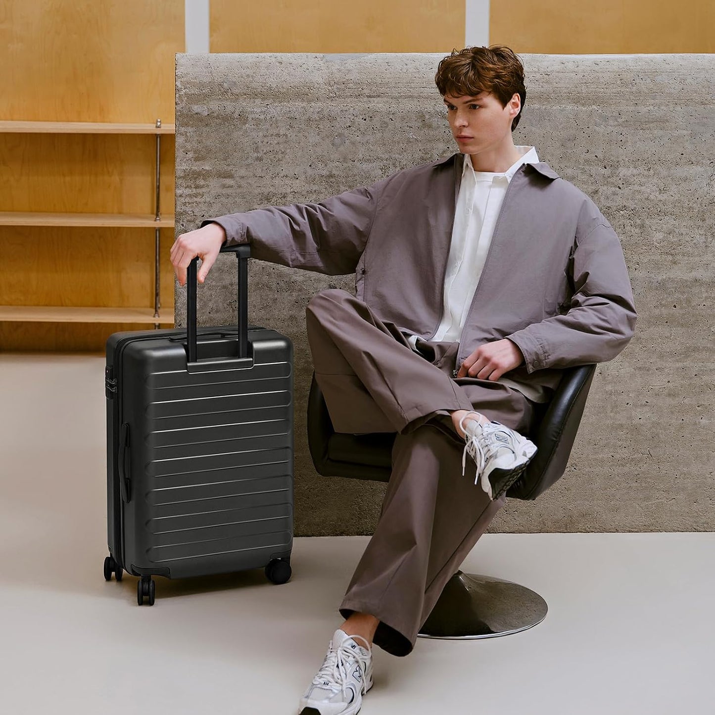 Carry on Luggage 22 X 14 X 9 Airline Approved, 20 Inch Luggage for 3-5 Days Travel, Double Spinner Wheels, 100% Hardshell PC, TSA Lock (01-Black (Basic), Checked 24-Inch)