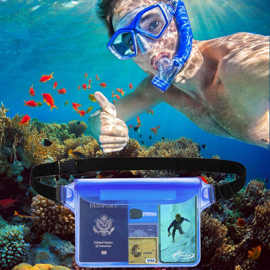 AiRunTech Waterproof Crossbody Belt Bag for Women Men,River Lake Canoe Essential Accessories Must Haves,Waterproof Pouch for Phone Passport Wallet Purse with Waist Strap