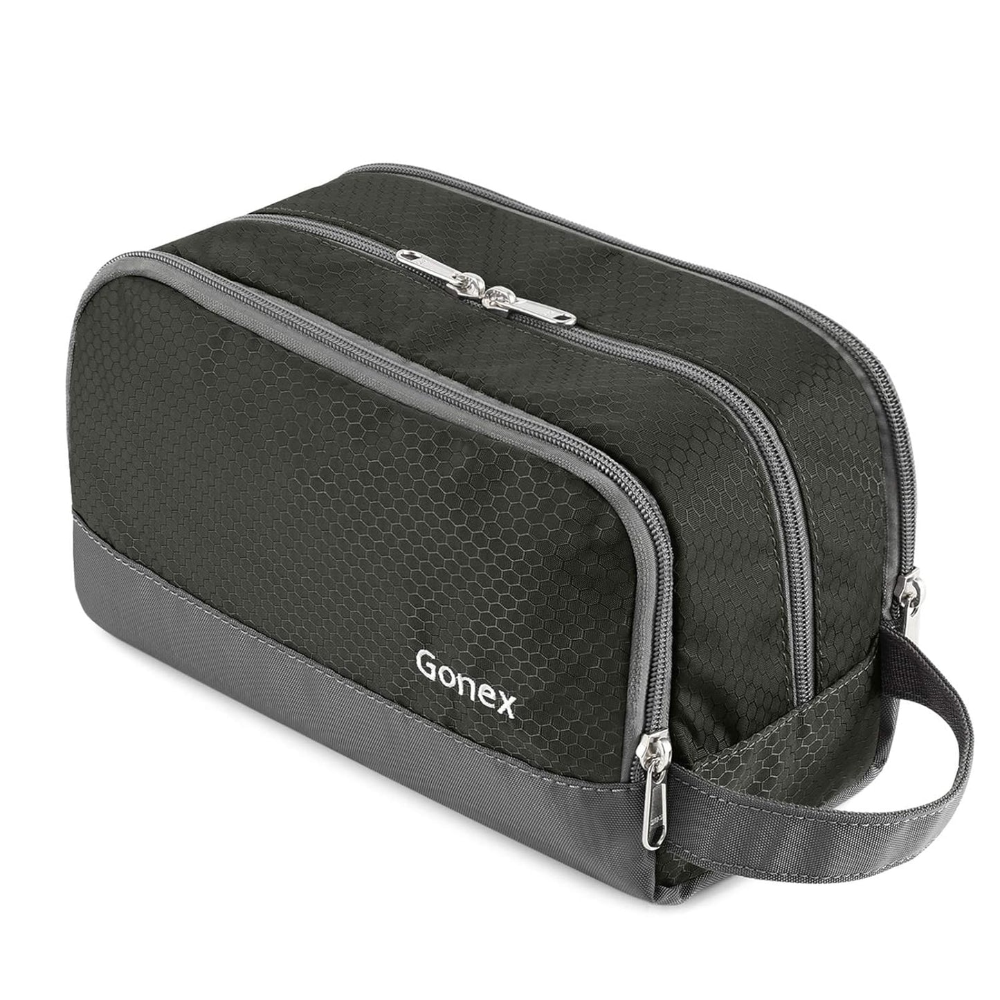 Gonex Travel Toiletry Bag Nylon, Dopp Kit Shaving Bag Toiletry Organizer Gray