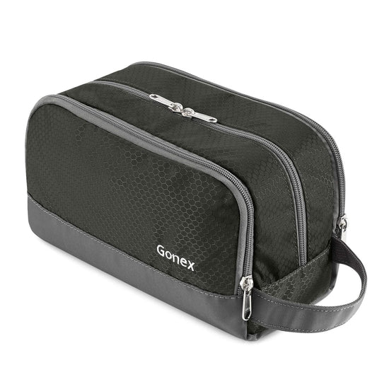 Gonex Travel Toiletry Bag Nylon, Dopp Kit Shaving Bag Toiletry Organizer Gray
