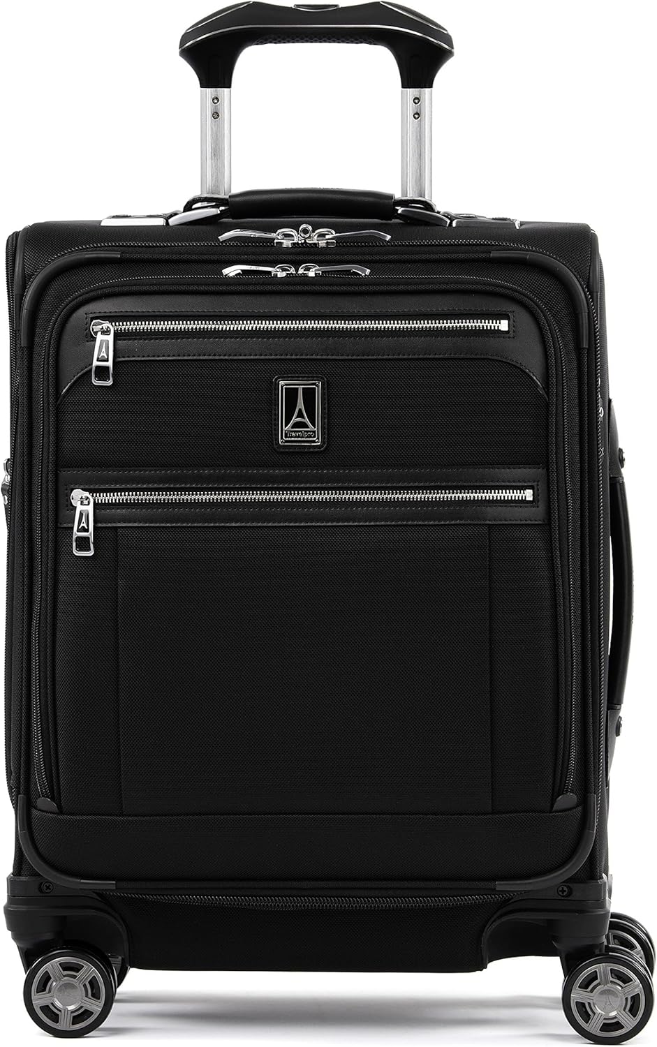 Travelpro Platinum Elite Softside Expandable Carry on Luggage, 8 Wheel Spinner Suitcase, USB Port, Men and Women, International, Shadow Black, Carry On 19-Inch