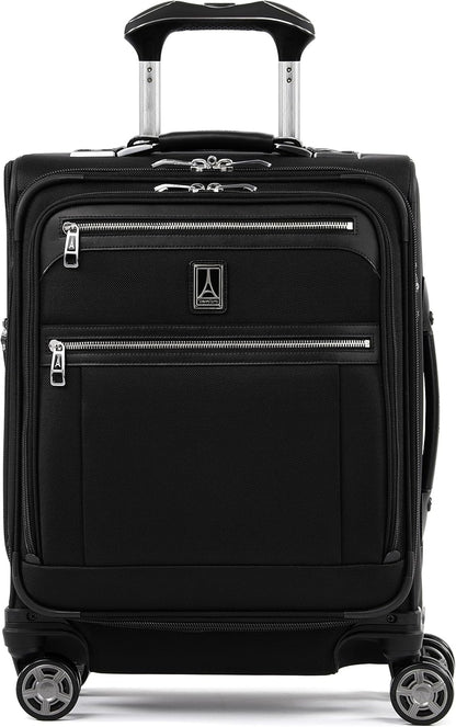 Travelpro Platinum Elite Softside Expandable Carry on Luggage, 8 Wheel Spinner Suitcase, USB Port, Men and Women, International, Shadow Black, Carry On 19-Inch