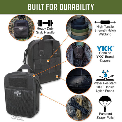 MAXPEDITION Beefy Pocket Organizer, Compact, MOLLE-Compatible, 1000D Nylon Tactical Pouch, Everyday Carry Tool and Gear Storage for Outdoor, Tactical, Survival, 0266