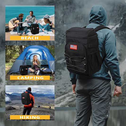 Tactical Backpack Cooler, 25L Cooler Backpack Insulated Leak-Proof, Heavy Duty Large Lunch Backpack, Waterproof Ice Chest Backpack for Men Women Adults Work Daytrip Camping Beach Hiking Accessories