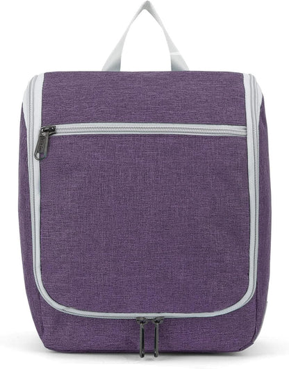 Della Gao Hanging Toiletry Bag for Women, Travel Toiletry Bags Makeup Bag Organizer, Water-resistant Cosmetic Bag for Essentials Accessories (Purple)