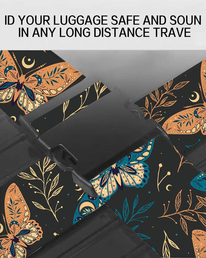 Luggage Straps for Suitcases, Adjustable Travel Belt, Durable Wide Luggage Strap, Cute Suitcase Strap Identifiers with Buckle, Bag Straps for Luggage, Boho Butterfly