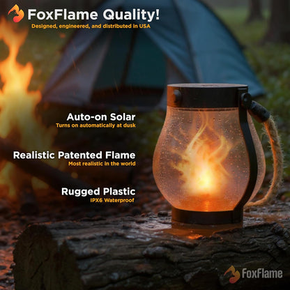 Schoolhouse Solar Lanterns Outdoor Waterproof - Realistic Flickering Flame, 3 Lighting Modes with Rope Handle Design, Waterproof & Solar-Powered for Patio, Garden, Porch, Tabletop Indoor Decor 2 Pack
