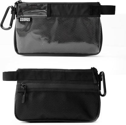 GOBAGS Production Zipper Bags - Electronics & Camera Accessories Bag - Cable organizer, Gear Accessory Pouch, Travel Camera Essentials (Small, Black, 2 pack)