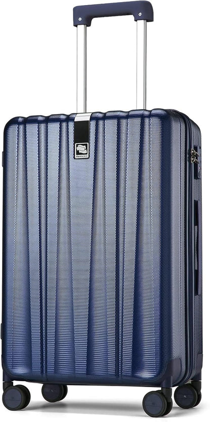 Hanke 29 Inch Luggage Suitcases With Spinner Wheels Lightweight PC hardside Rolling Suitcase With Travel Lock, Checked-Large 29-Inch(Dark Blue)