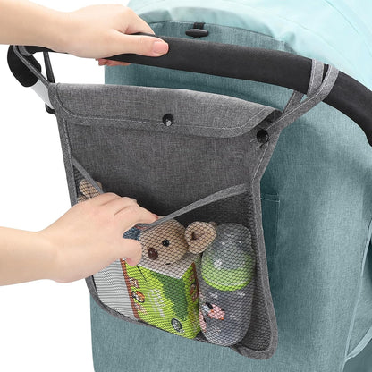 Accmor Universal Stroller Organizer, Mesh Bag Fits for Uppababy, Nuna, Britax, Doona Strollers, Non-Slip Adjustable Stroller Mesh Cargo Net Storage Caddy Accessories