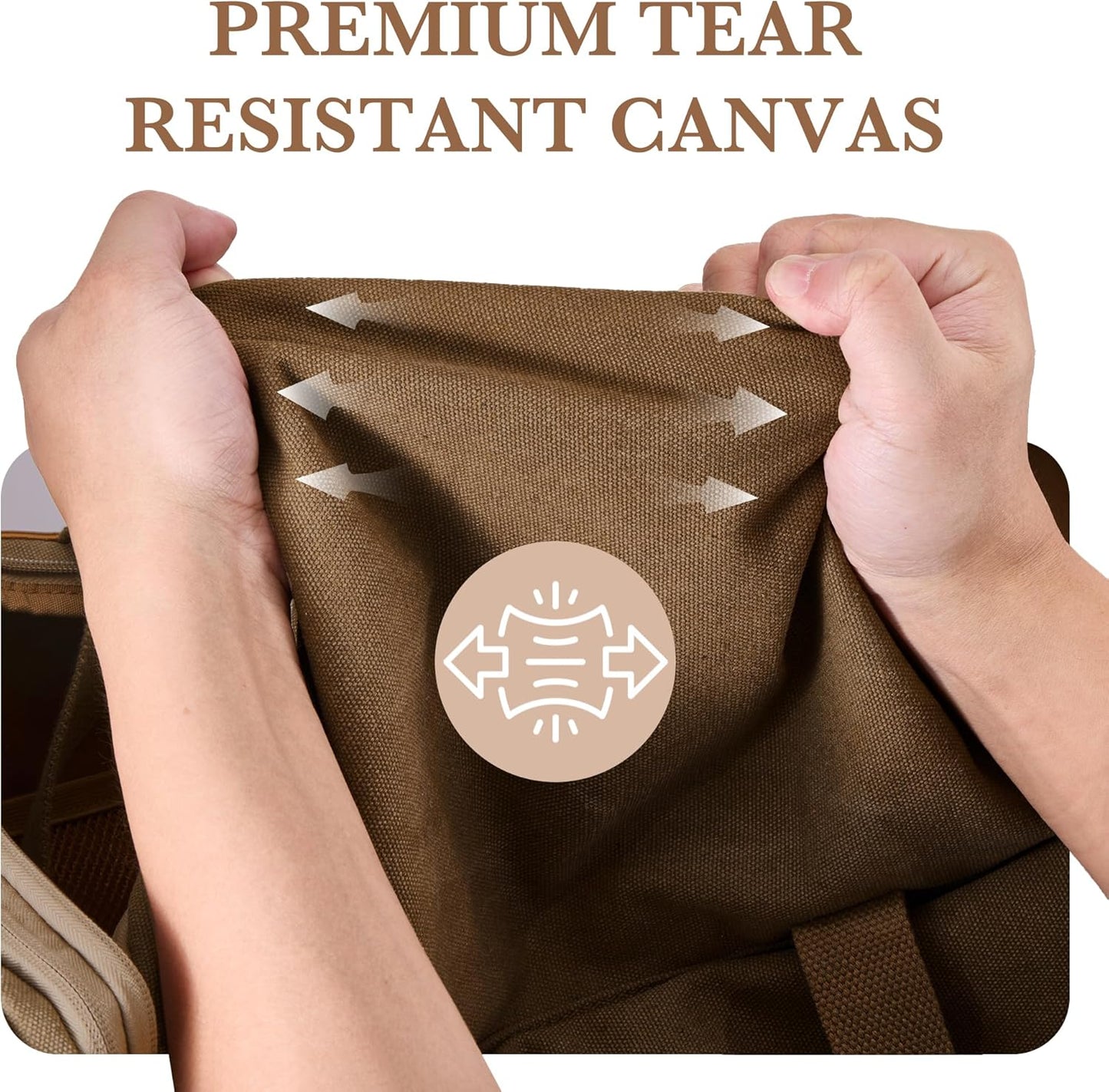 SHOWKOO Duffle Bag for Travel 60L Expandable Canvas Travel Bag Durable Vintage Weekender Overnight Carry On Bag for Men(Coffee)